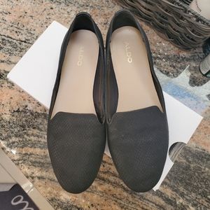 Aldo Black Snake Skin Patterned Flats